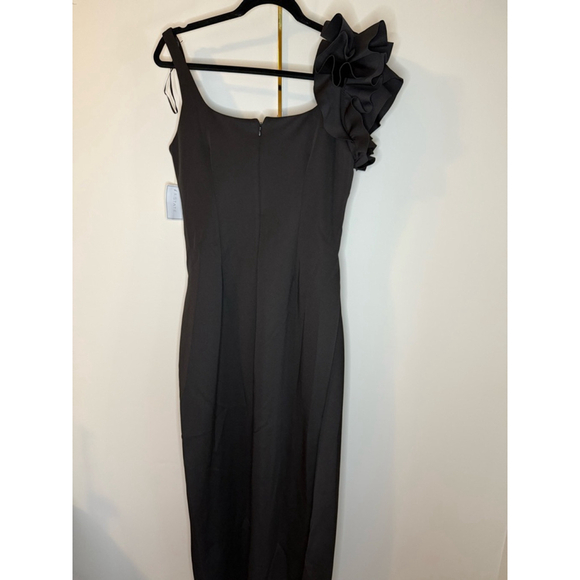 ✨ 1.STATE One-Shoulder Ruffle Black Midi Dress – Size 12 – NWT ✨ - Picture 6 of 12